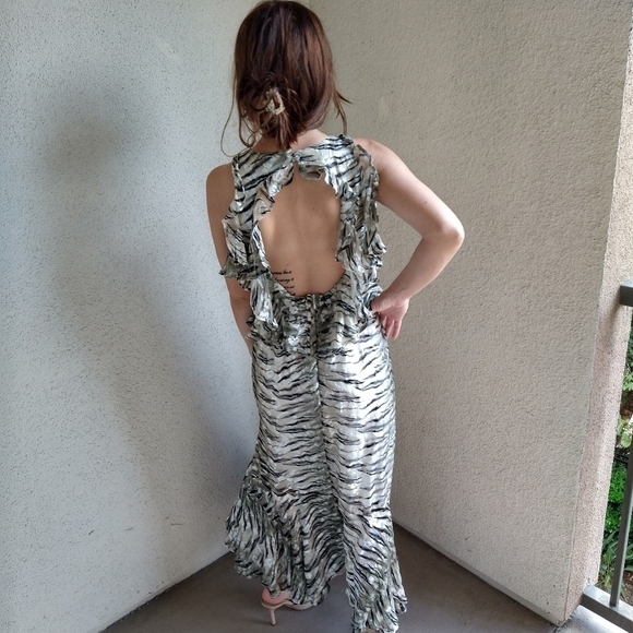 Topshop Animal Print Cutout Silk Dress - Picture 5 of 11